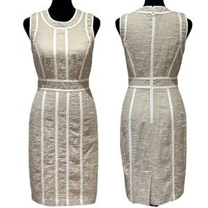 Calvin Klein Beige & white color block sleeveless sheath dress - size 2